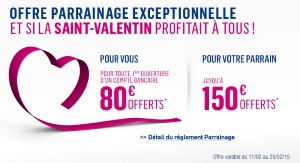 80€ parrainage filleul boursorama banque st valentin 25-02-2015