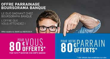 110€ offerts pour l’ouverture d’un compte Boursorama Banque via un parrain jusqu’au 08/07/2015