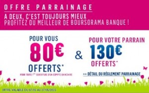 130€ parrainage filleul boursorama banque 7-05-2015