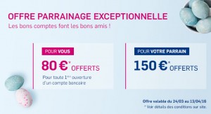 150 euros parrainage filleul-boursorama banque 13 avril 2016