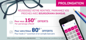 150 euros parrainage filleul boursorama banque aout septembre 2016