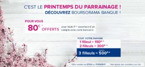 150 euros parrainage filleul boursorama banque Avril Mai 2017