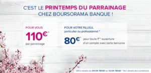 120 euros parrainage filleul boursorama banque avril 2018