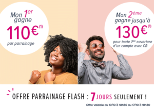 170 euros parrainage filleul boursorama banque octobre 2018