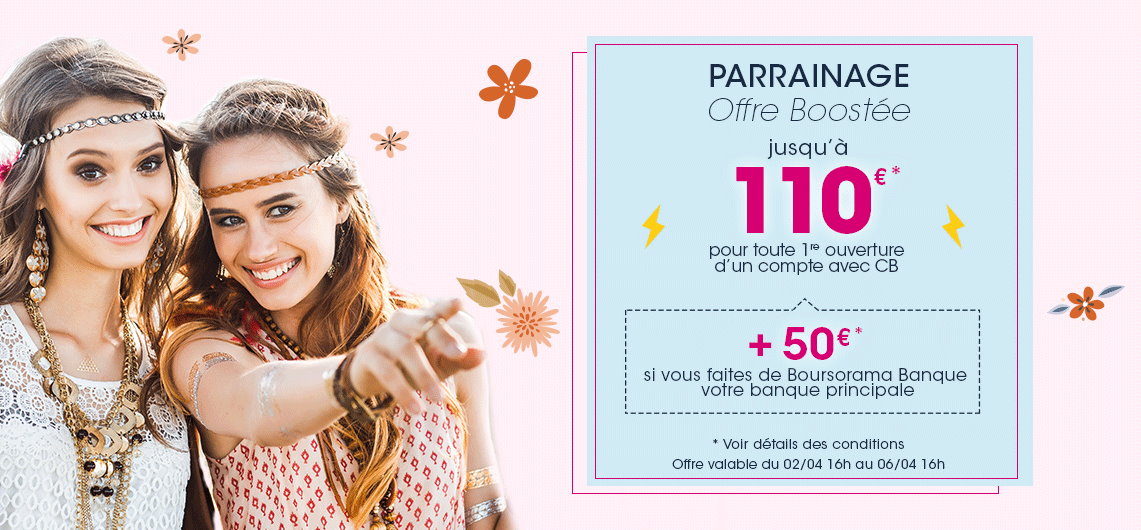 200€ offerts pour l’ouverture d’un compte Boursorama Banque via un parrain jusqu’au 6 avril 2021