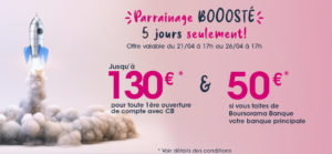 230 euros parrainage filleul boursorama banque 2021 avril 21